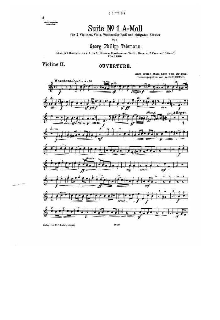 First page of Ouverture-Suite in A minor