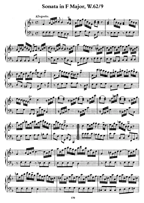 First page of Keyboard Sonata in F major