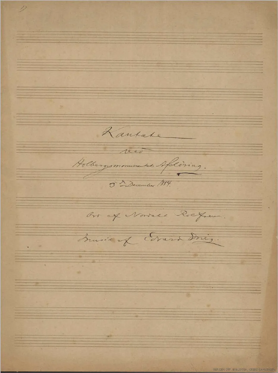 First page of Holberg Cantata