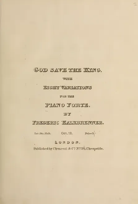 First page of Variations on 'God Save the King'
