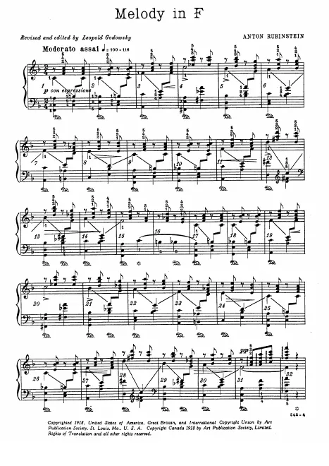 First page of Deux mélodies pour le piano
