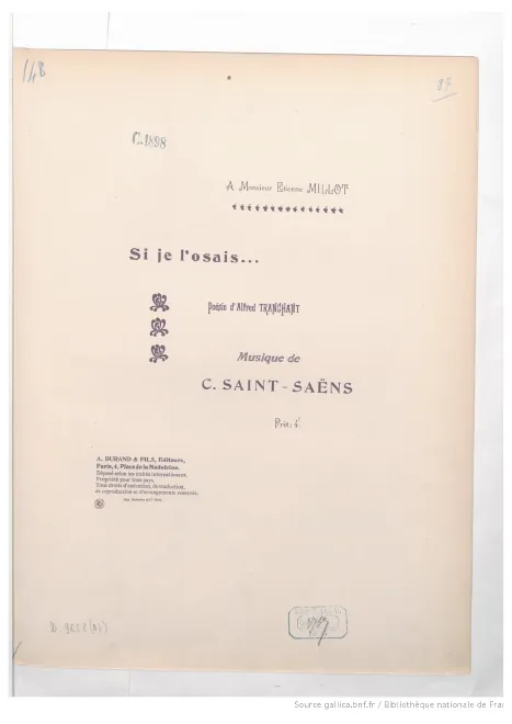 First page of Si je l'osais