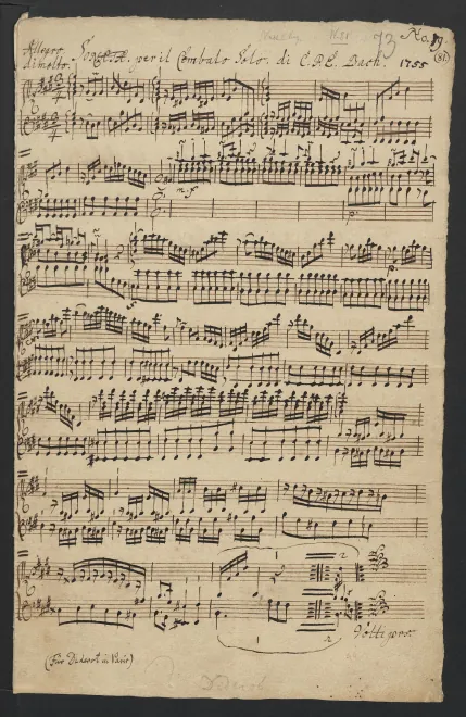 First page of Keyboard Sonata in E major