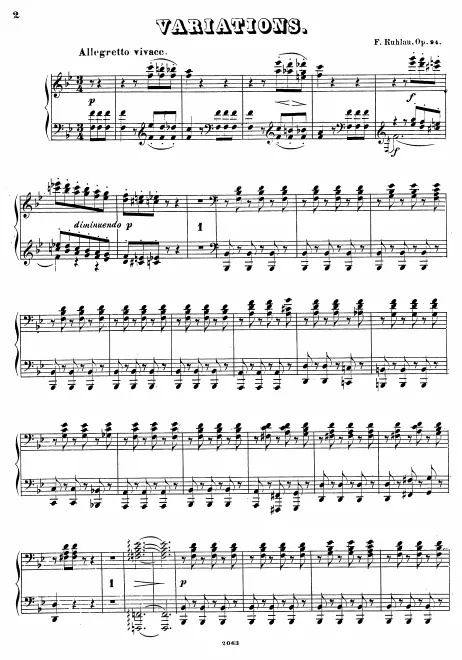 First page of Variations concertantes sur 'Le Colporteur'