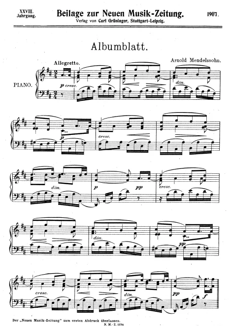 First page of Albumblatt