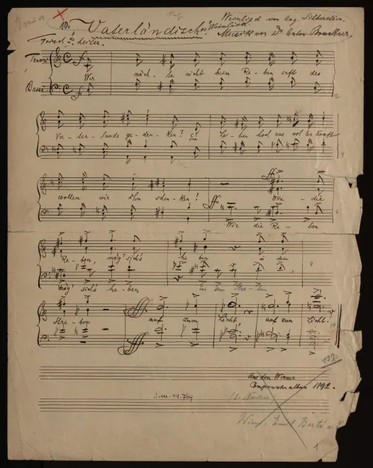 First page of Vaterländisch Weinlied