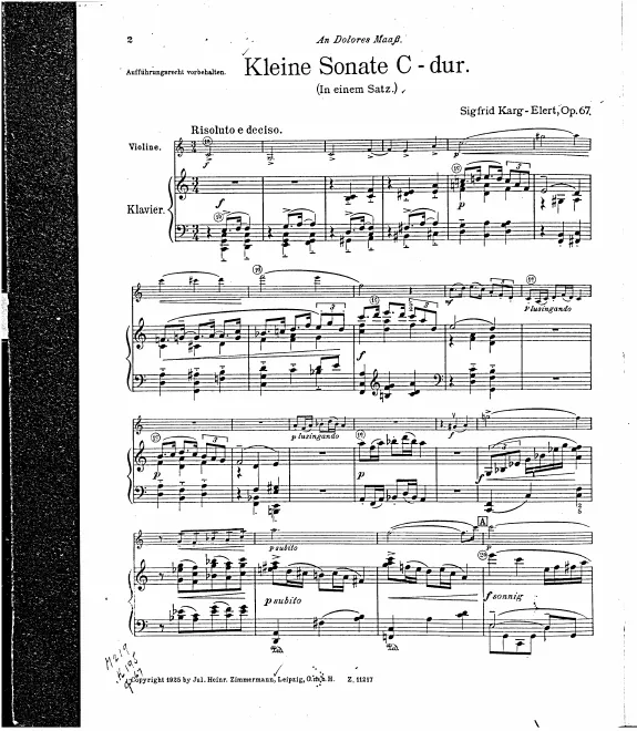 First page of Kleine Sonata