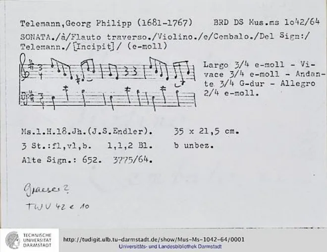 First page of Trio Sonata
