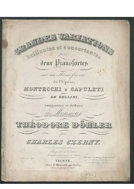 First page of Grandes Variations brillantes sur un Thême favori de l’Opéra Montecchi e Capuleti