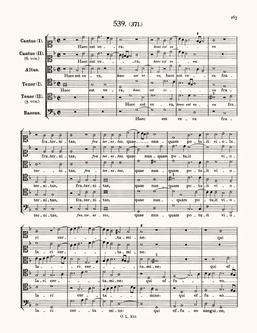 First page of Haec est vera fraternitas