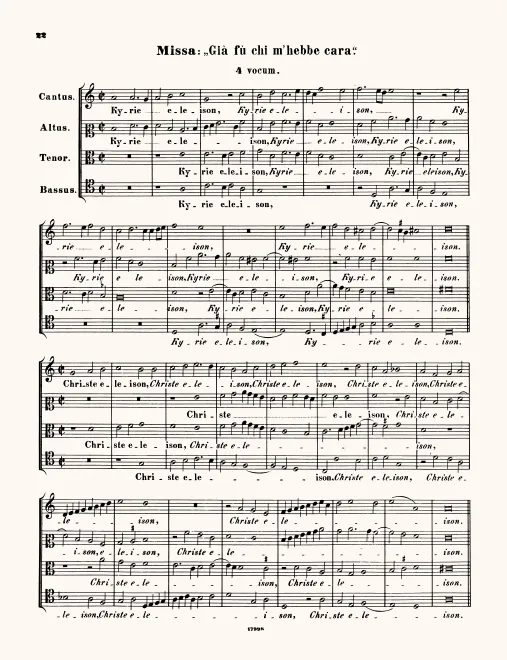 First page of Missa Già fù chi m'ebbe cara