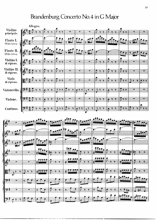 First page of Brandenburg Concerto No.4