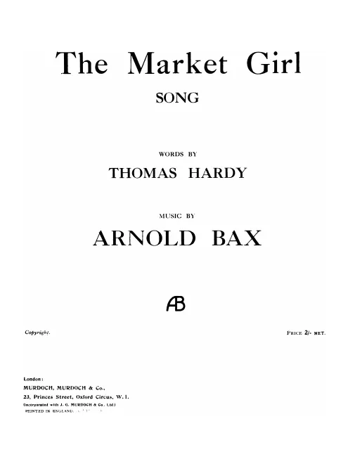 First page of The Market Girl