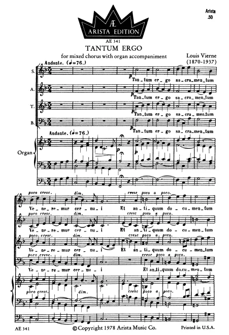 First page of Tantum ergo