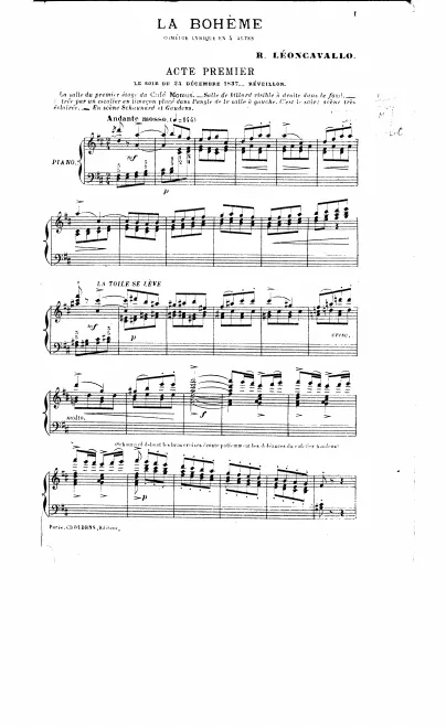 First page of La bohème