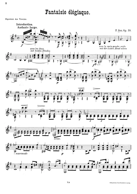 First page of Fantaisie élégiaque