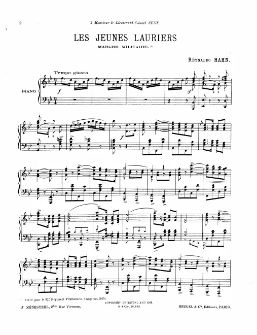 First page of Les jeunes lauriers, Marche militaire