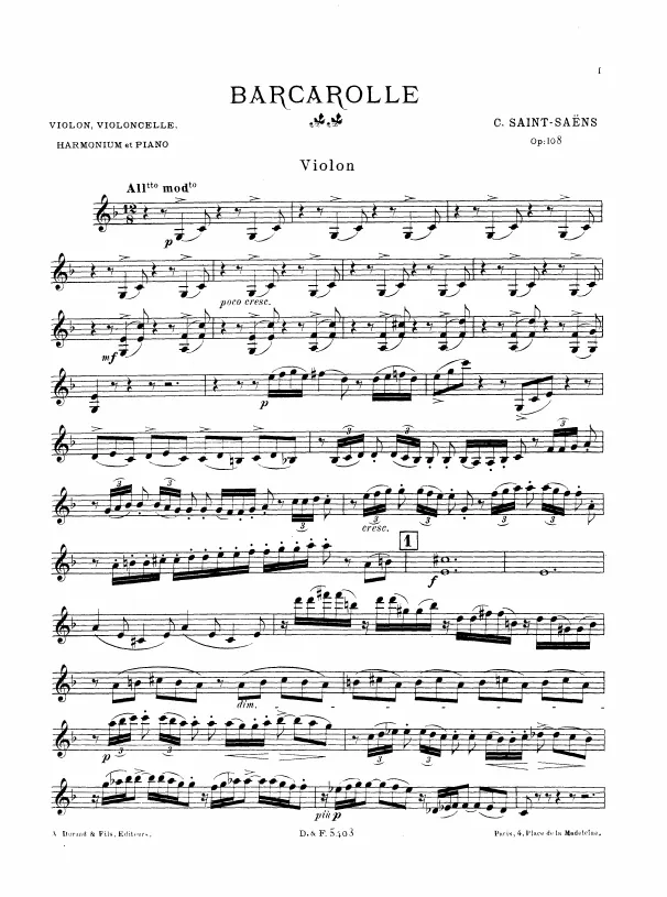 First page of Barcarolle