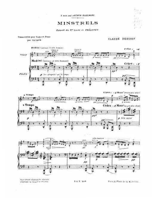 First page of Préludes, Premier Livre