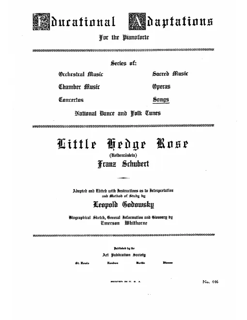 First page of Heidenröslein