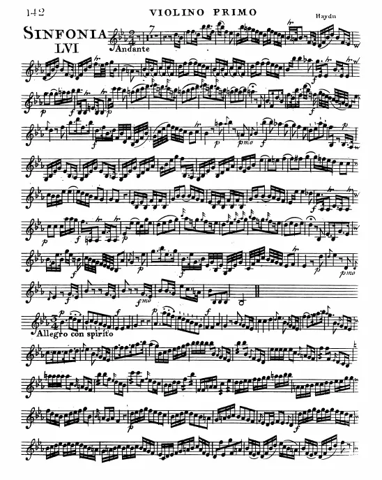 First page of Symphony in E-flat major