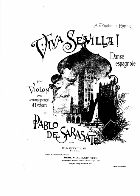 First page of Danse espagnole pour violon avec accompagnement d’orchestre