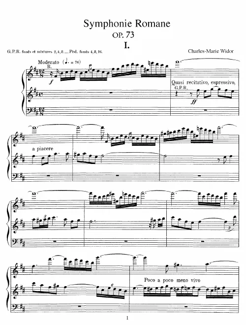 First page of Symphonie Romane