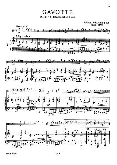 First page of French Suite No.5 in G major
