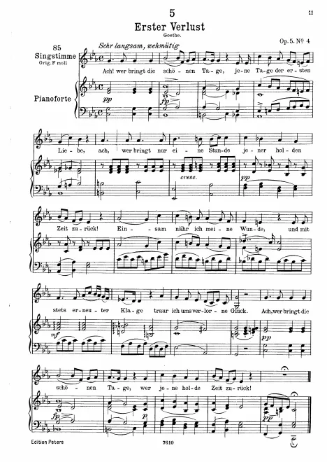 Complete Score (Low voice, transposed to )
