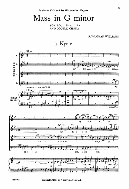 First page of Mass in G minor