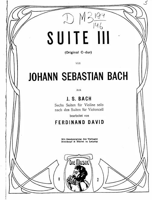 First page of Cello Suite No.3