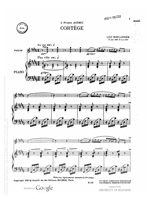 First page of Cortège