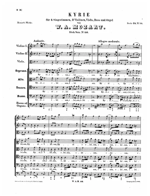 First page of Missa brevis in F major