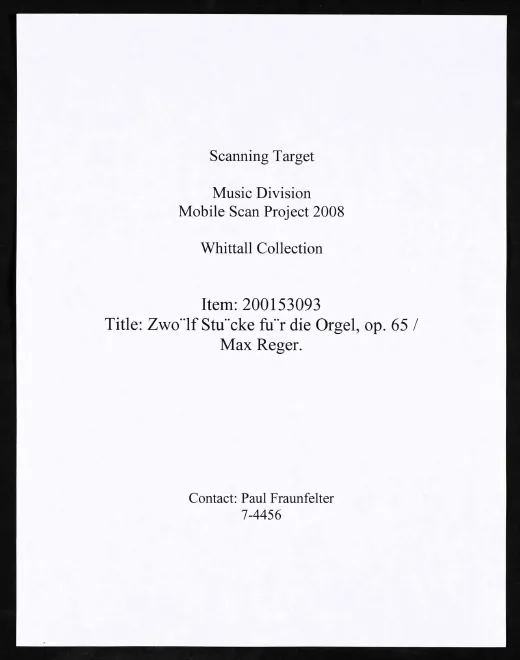 First page of 12 Stücke für die Orgel