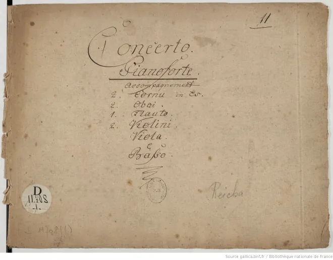 First page of Piano Concerto in E-flat major