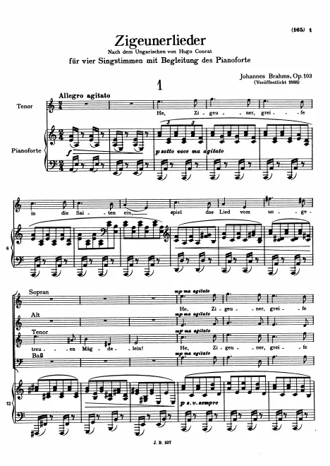 First page of Zigeunerlieder