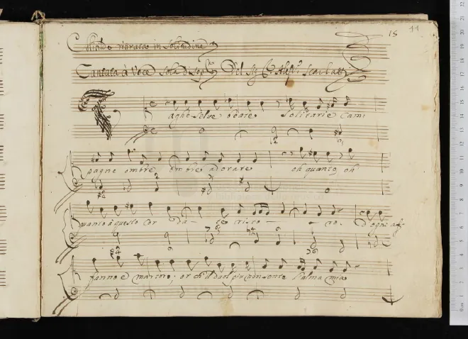 First page of Vaghe selve beate ; Mitilde ritirata in solitudine