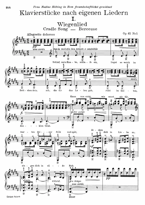 First page of Piano Transcriptions of Songs