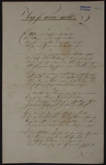 First page of Vergissmeinnicht