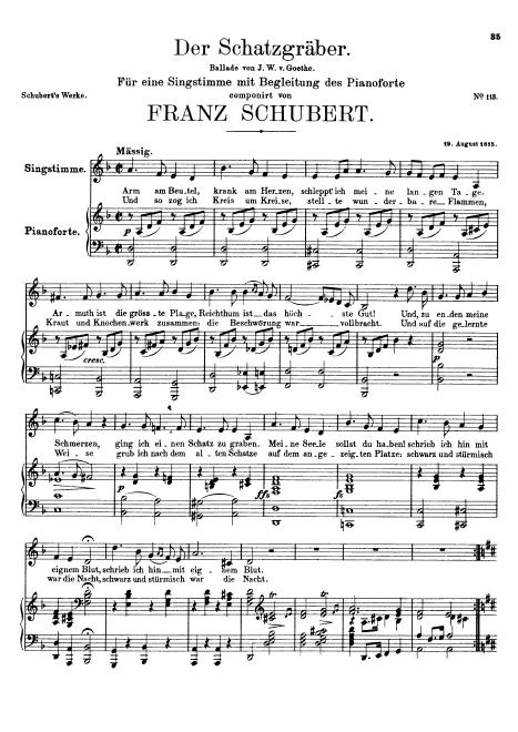 First page of Der Schatzgräber