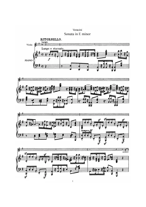 First page of Violin Sonata in E minor