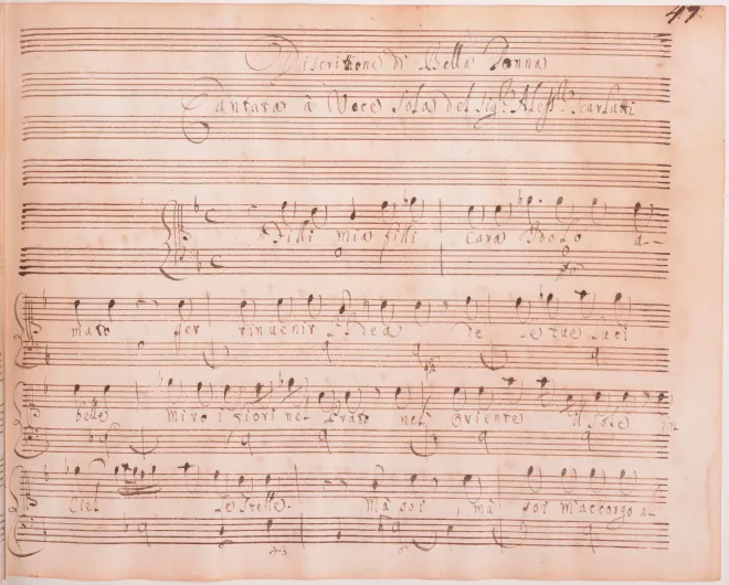 First page of Filli mia, Filli cara
