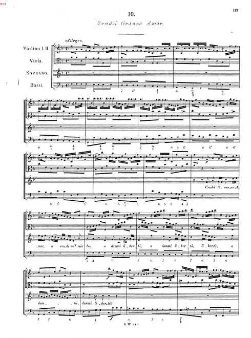 First page of Crudel tiranno amor