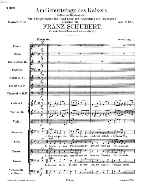 First page of Am Geburtstage des Kaisers
