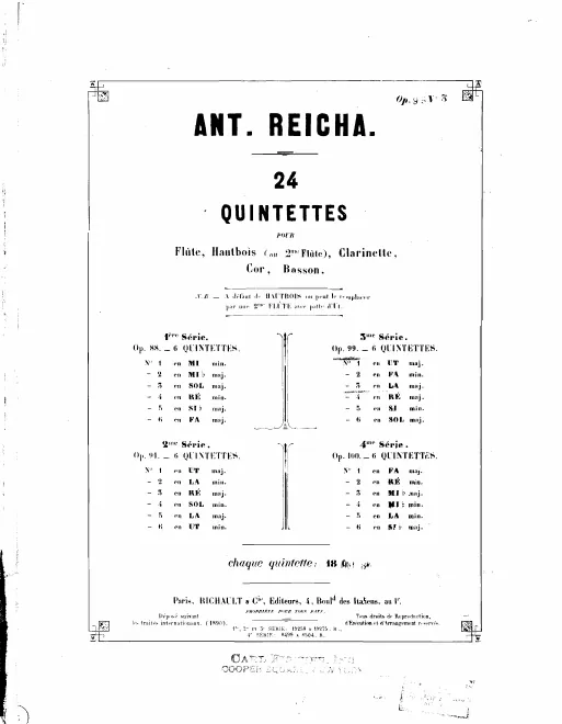 First page of Wind Quintet
