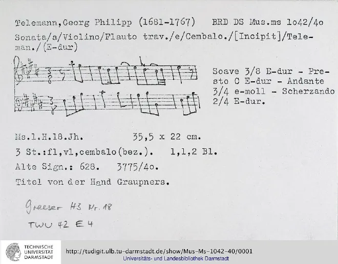 First page of Trio Sonata