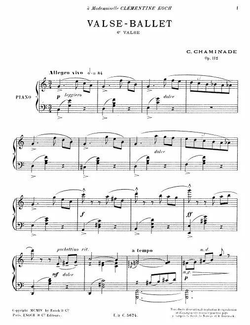 First page of Valse-ballet, Op.112