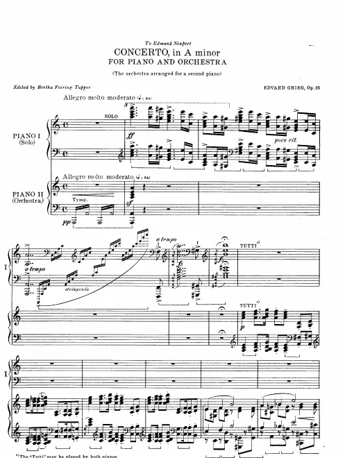 First page of Piano Concerto in