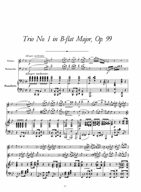 First page of Trio in B-flat major