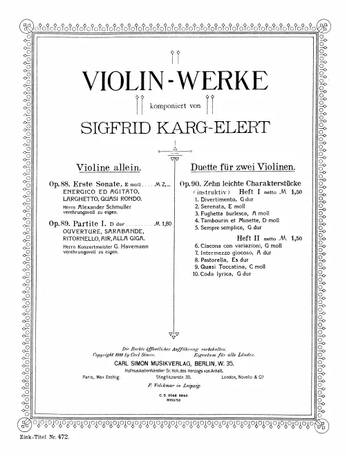 First page of Partita No.1 for Solo Violin